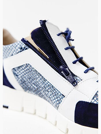 Baskets largeur confort lacées et zippées