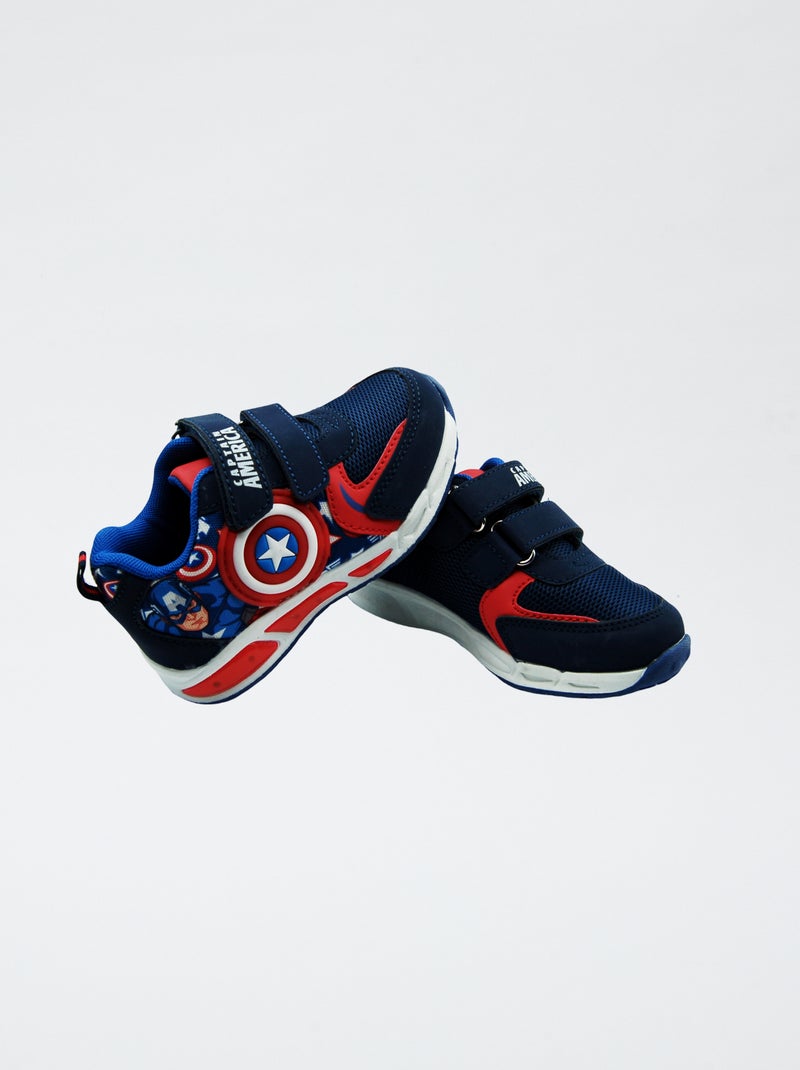 Baskets lumineuses 'Captain America' 'Marvel' BLEU - Kiabi