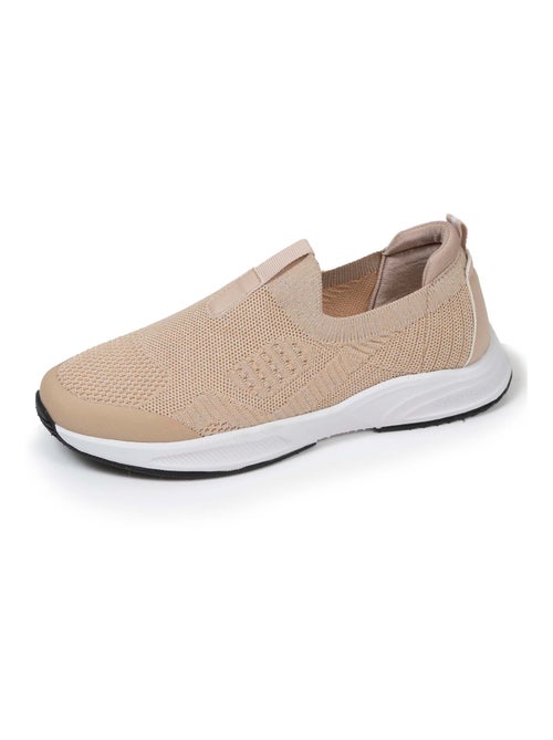 Baskets maille lurex, slip on, confortable, souple et légères, avec lacets  Isotoner - Kiabi