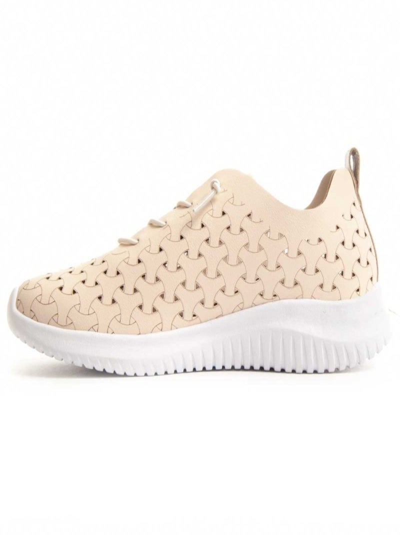 Baskets Matière Synthétique Et Textile Montevita Beige - Kiabi