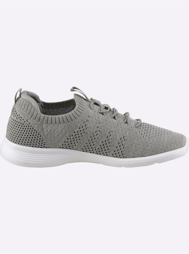 Baskets Matière Textile Agréable à Porter - Taille Standard - Helline Gris - Kiabi