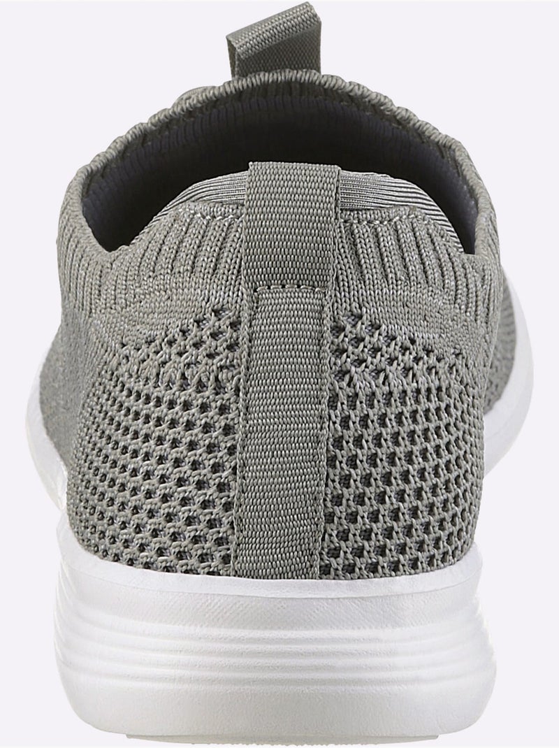 Baskets Matière Textile Agréable à Porter - Taille Standard - Helline Gris - Kiabi