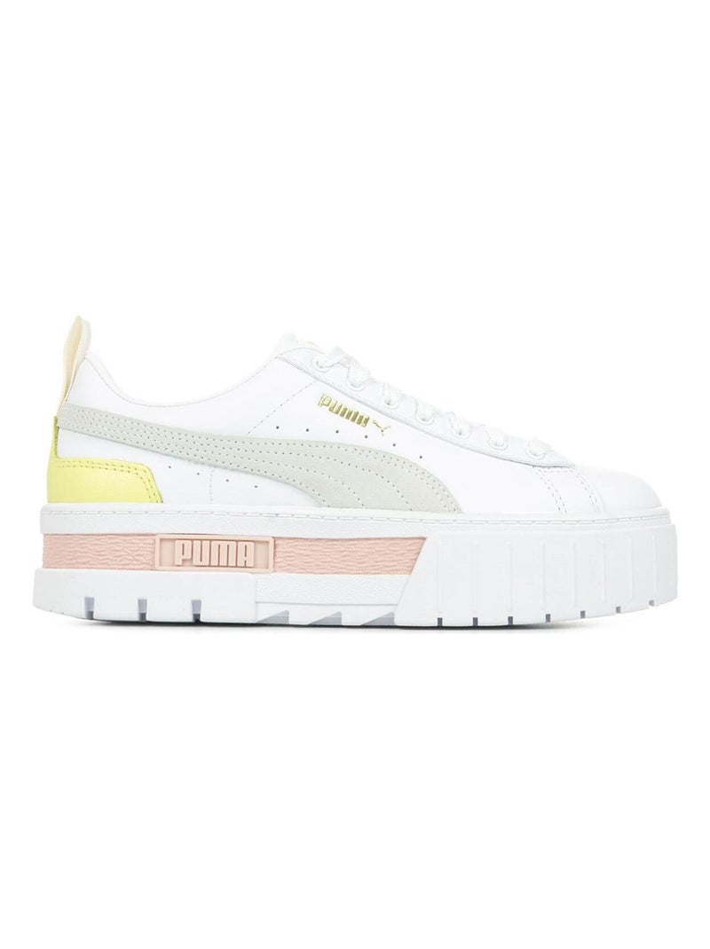 Baskets Mayze Lth Wn's Blanc Jaune - Kiabi