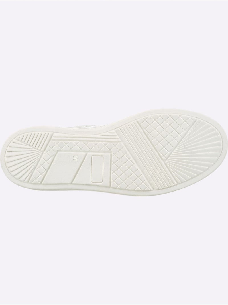 Baskets mélange de cuir de chèvre et de vache - taille standard - helline Blanc Bleu - Kiabi