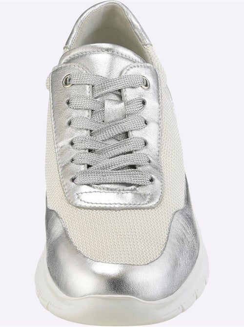 Baskets Mélange De Matières De Qualité En Cuir De Mouton Et Textile - Taille Standard - helline - Kiabi