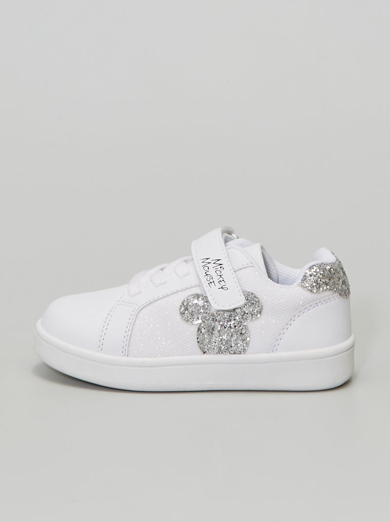 Baskets 'Mickey' à scratchs blanc - Kiabi