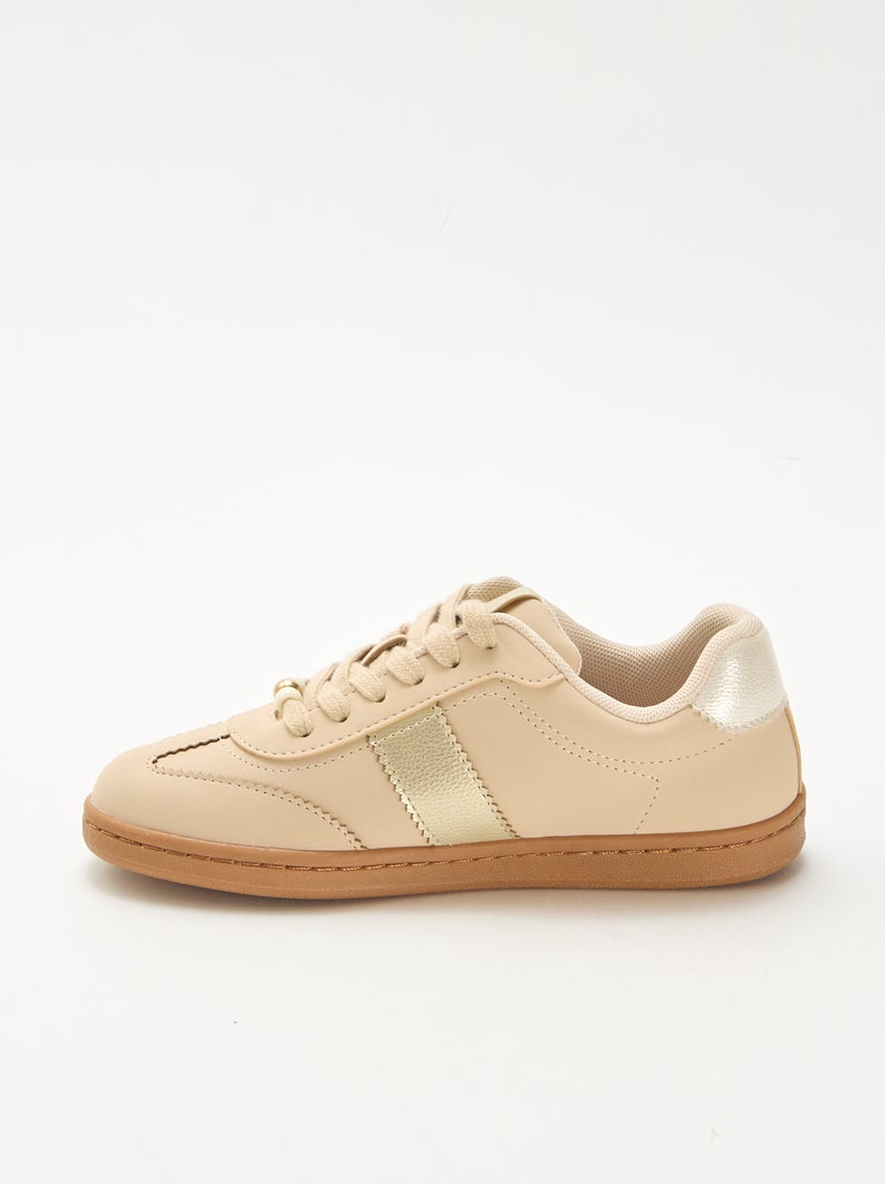 Baskets mode avec empiècements imprimés léopard Blanc - Kiabi