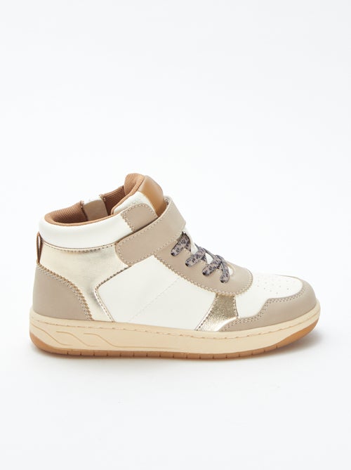 Baskets montantes à scratchs et lacets - Kiabi