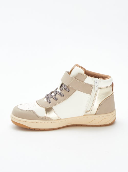 Baskets montantes à scratchs et lacets - Kiabi