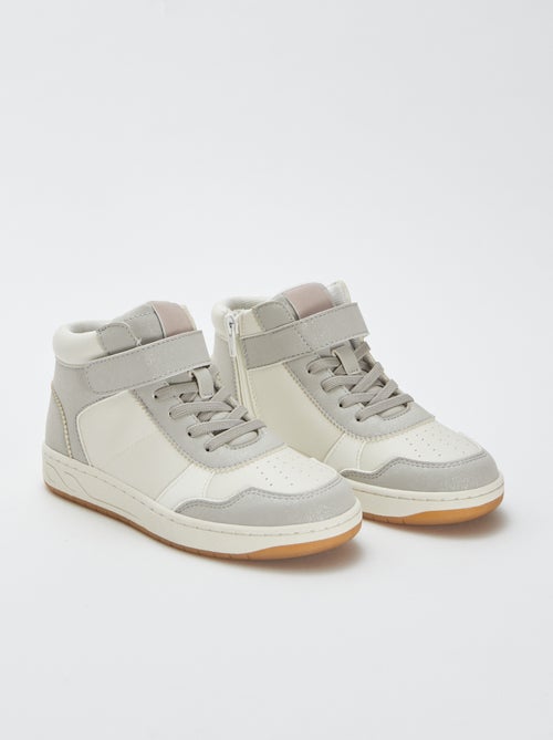 Baskets montantes à scratchs et lacets - Kiabi