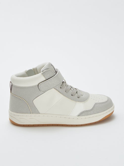 Baskets montantes à scratchs et lacets - Kiabi