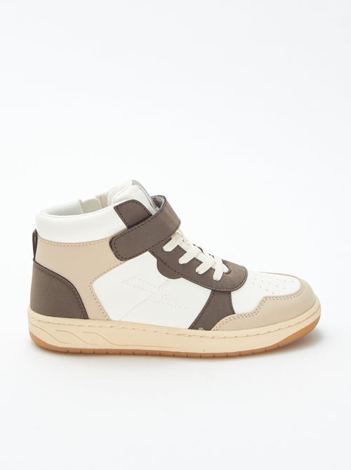 Baskets montantes à scratchs et lacets - Kiabi