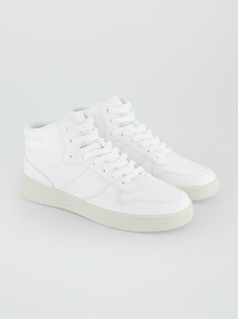 Baskets montantes blanc - Kiabi