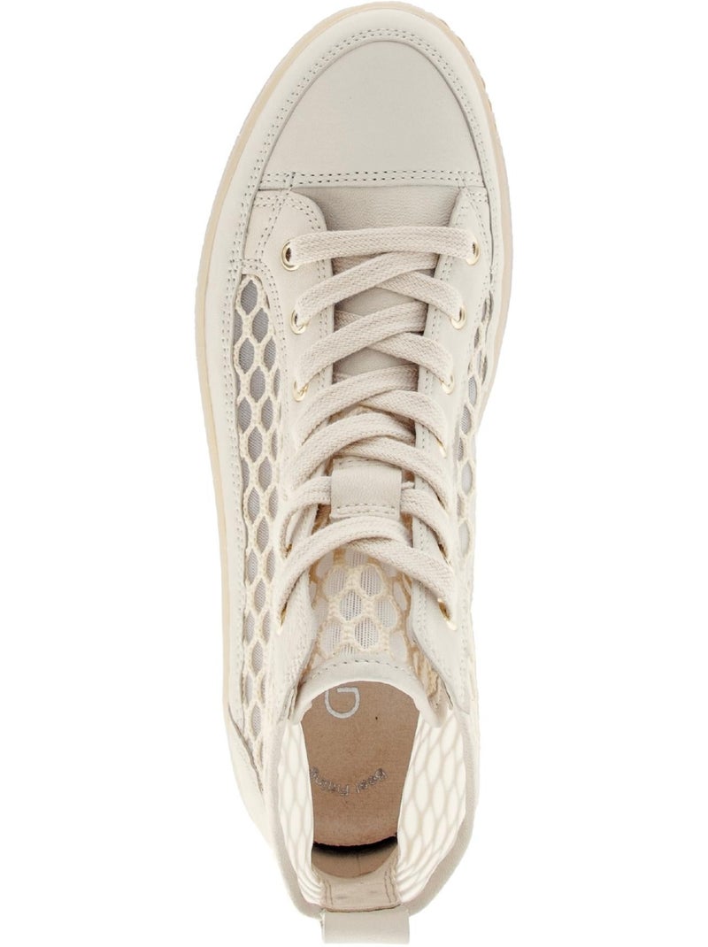 Baskets montantes crème en cuir (ajourées sur le côté) Crème - Kiabi