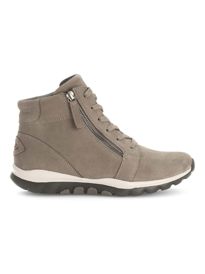 Baskets montantes  en cuir Beige - Kiabi