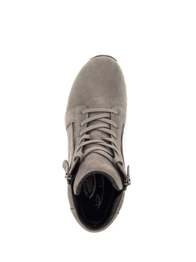 Baskets montantes  en cuir Beige - Kiabi