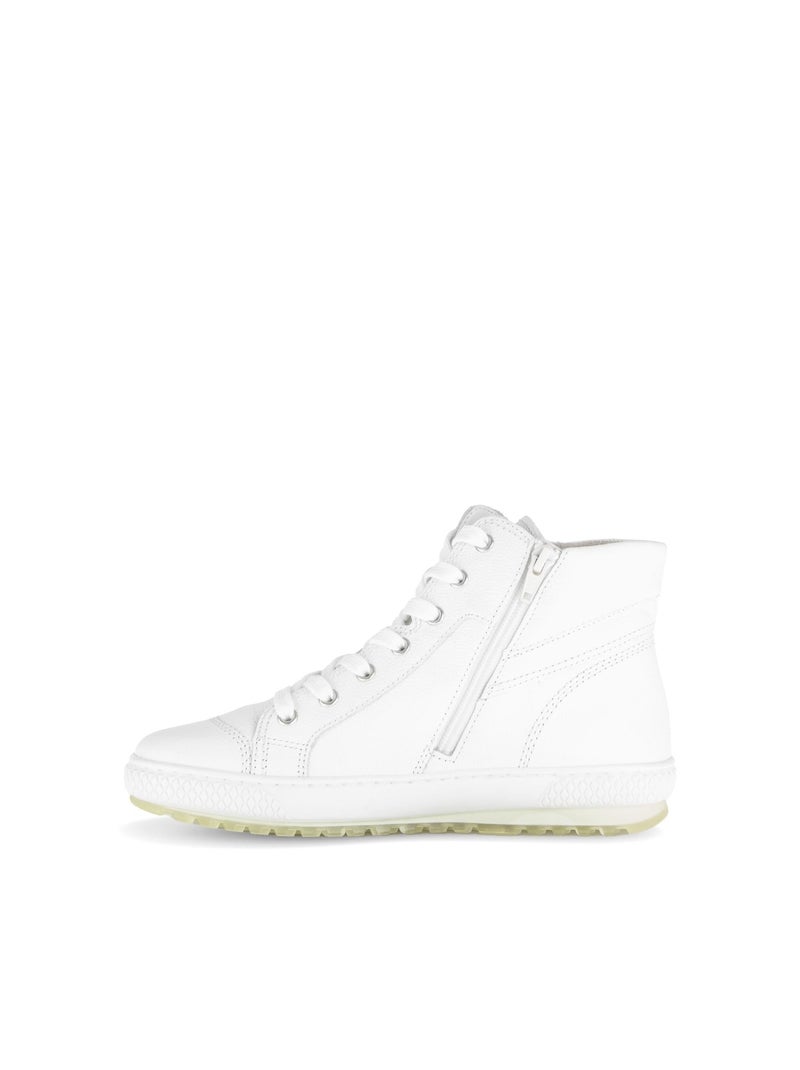 Baskets montantes  en cuir Blanc - Kiabi
