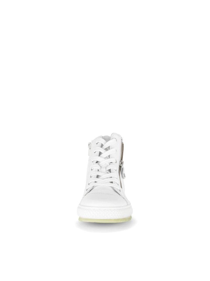Baskets montantes  en cuir Blanc - Kiabi