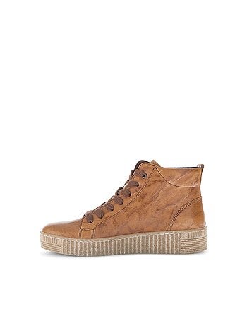 Baskets montantes en cuir gras