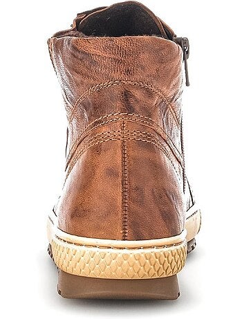 Baskets montantes en cuir gras