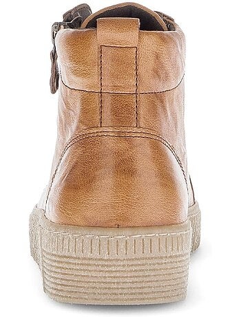 Baskets montantes en cuir gras