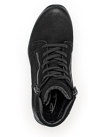 Baskets montantes en cuir gras