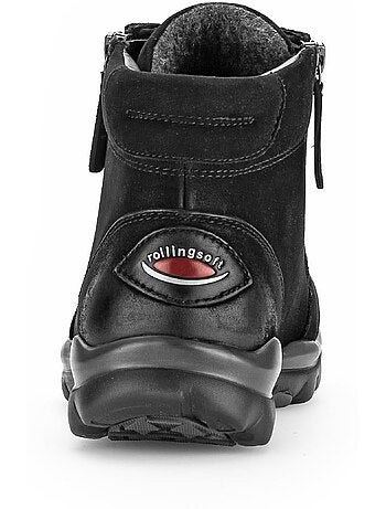 Baskets montantes en cuir gras