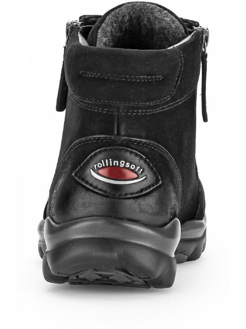 Baskets montantes  en cuir gras Noir - Kiabi