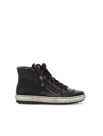 Baskets montantes en cuir gras