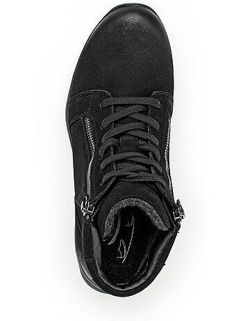 Baskets montantes en cuir gras
