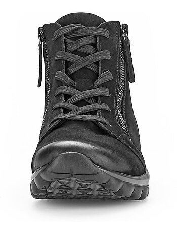Baskets montantes en cuir gras