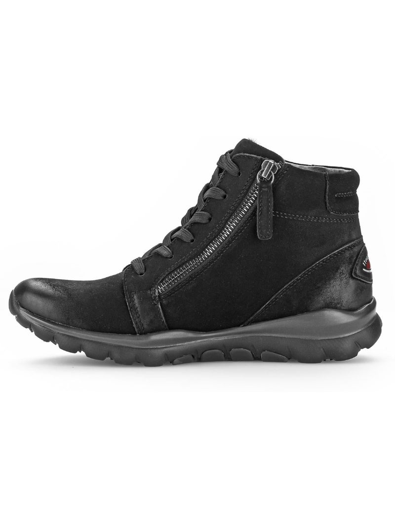 Baskets montantes  en cuir gras Noir Noir - Kiabi