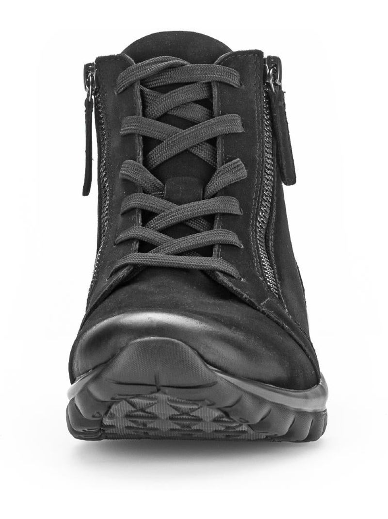 Baskets montantes  en cuir gras Noir Noir - Kiabi