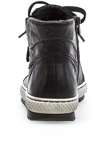 Baskets montantes en cuir gras