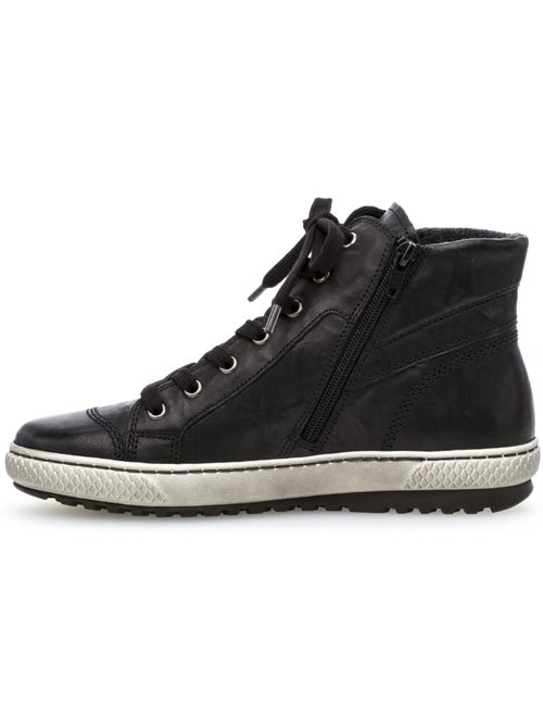 Baskets montantes  en cuir gras - Kiabi