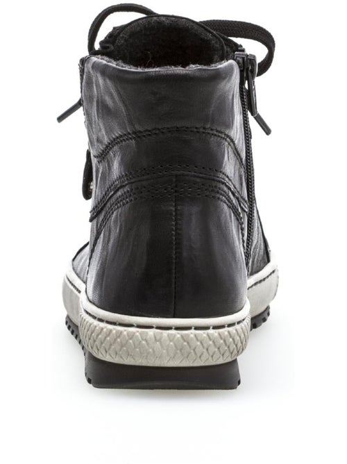 Baskets montantes  en cuir gras - Kiabi
