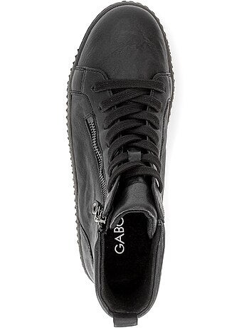 Baskets montantes en cuir gras