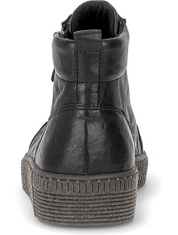 Baskets montantes en cuir gras