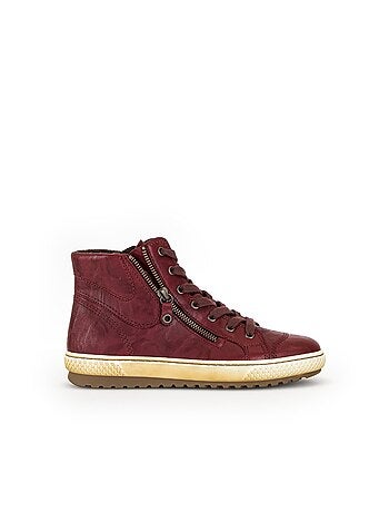 Baskets montantes en cuir gras