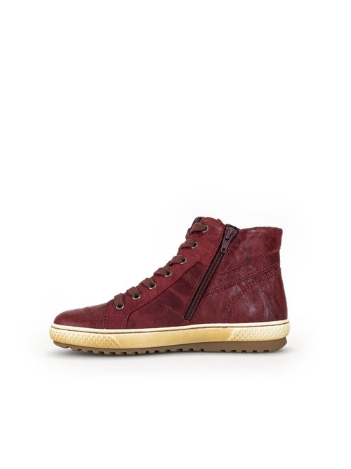 Baskets montantes  en cuir gras - Kiabi