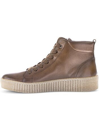 Baskets montantes en cuir lisse