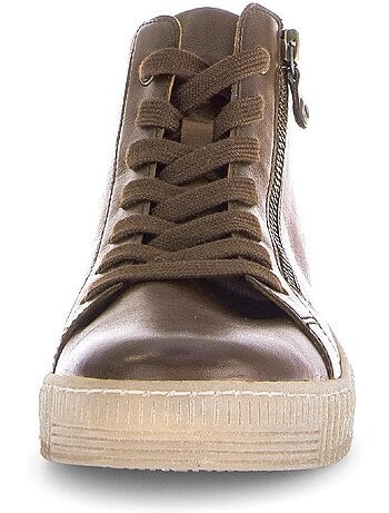 Baskets montantes en cuir lisse