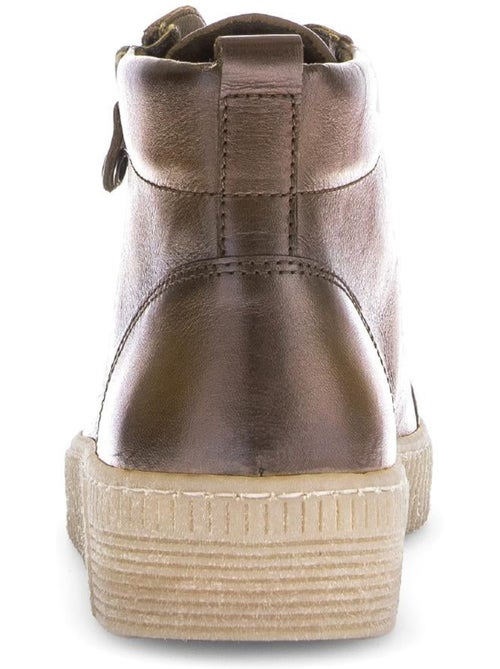 Baskets montantes  en cuir lisse - Kiabi