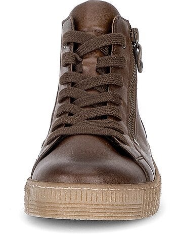 Baskets montantes en cuir lisse