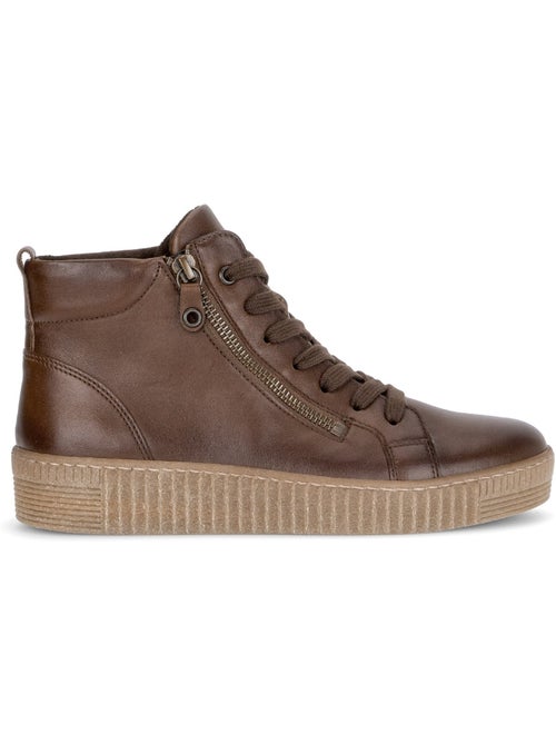 Baskets montantes en cuir lisse - Kiabi Baskets montantes en cuir lisse - Kiabi