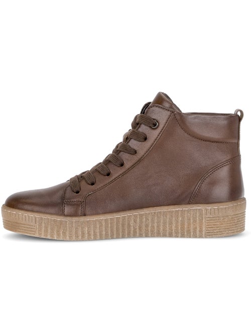 Baskets montantes en cuir lisse - Kiabi Baskets montantes en cuir lisse - Kiabi