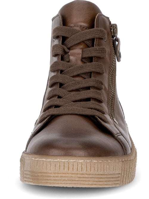 Baskets montantes en cuir lisse - Kiabi Baskets montantes en cuir lisse - Kiabi