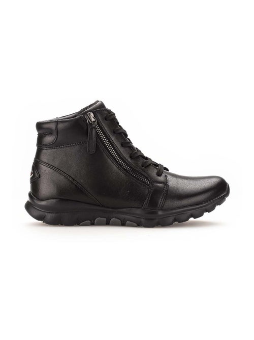 Baskets montantes  en cuir lisse - Kiabi
