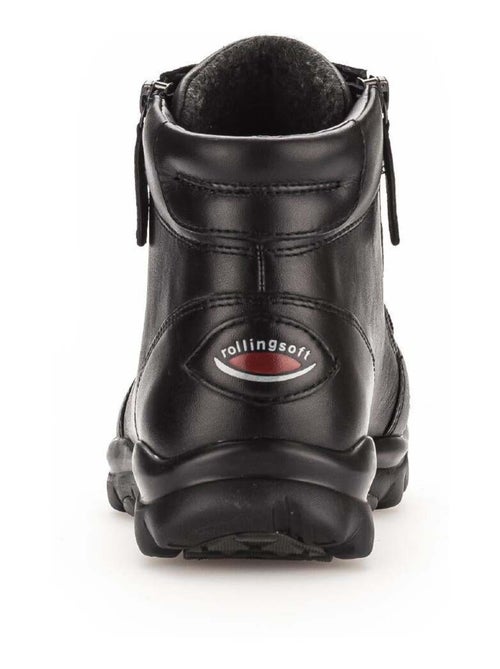 Baskets montantes  en cuir lisse - Kiabi