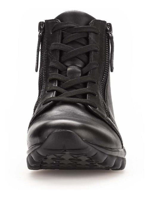 Baskets montantes  en cuir lisse - Kiabi